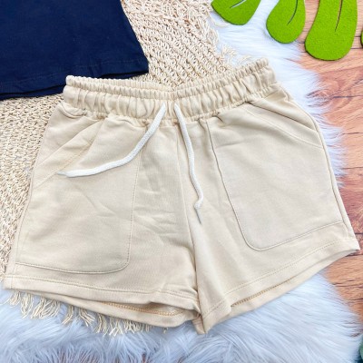  Conj. Blusa All We Need is Love e Short - Preto e Areia